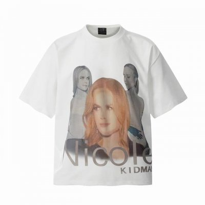 vt9173 Nicole Kidman 妮可基德曼好莱坞演员巴黎风人像数码直喷印花复古短袖T恤 小领口设计 数码直喷印花 高街复古重磅Vintage短袖 尺码