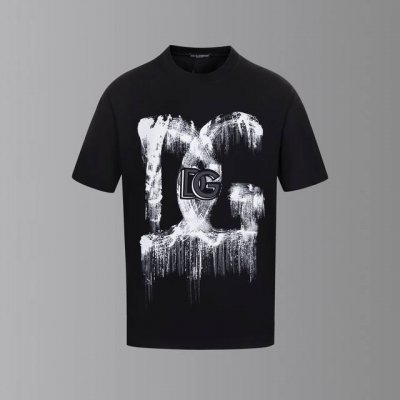 采用定制280G双纱面料 D&G杜嘉班纳手绘T恤 颜色：图片色 尺码：S-Xxl