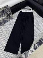 爆款现货 原单高品质 Dio*｜25新款花边休闲裤 颜色百搭高级 定制拼接腰头尽显高级随意感 视觉盛宴 四季必入的百搭单品 订制面料，质感巨好，慵懒范儿十足 女