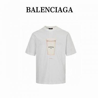 balenciaga 巴黎世家 24Ss 饮料水杯印花短袖 标准数码直喷印花技术，纯棉柔软面料，对色定染面料，超精细平网印花工艺，潮流感十足，定染纯棉面料，Os