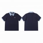 Miu Miu 缪缪 24Ss 专柜新款徽标刺绣 Logo 小格子衬衫女款翻领假两件短袖 polo 衫-顶级原单版本 Color：藏青色 Size：S M L