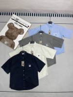 夏季新款Carhartt Wip卡哈特Vintage美式复古阔版宽松工装口袋短袖衬衫 简单易搭，棉涤混纺短袖衬衫，灵感来自20世纪60年代的美国加油站服装，配有