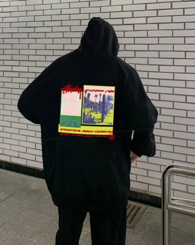 Stussy 斯图西 春季连帽卫衣 本款采用新疆华棉面料，不起球不褪色不变形，质量超级好，柔软的让你爱不释手，布料挺实，绝对厚实，打底单穿都是百搭，绝绝子百搭！