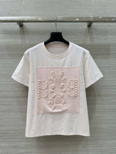 独家首发 高端原单品质！Barri* 25早春新品，Bb针织图案挂毛工艺，烫钻设计名媛气质圆领T恤。品质控必入！全手工挂毛双织工艺！定制纯棉面料清爽透气的手感超
