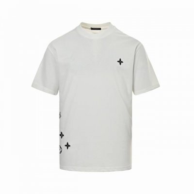 louis Vuitton 路易威登 25Ss 刺绣老花短袖 原版1:1针织纯棉280克重面料 同色定制色织色染高密度螺纹 采用进口田岛高密度重工刺绣机绣花 图