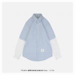 本地自取：310 thom Browne 24Fw 假两件拼色长袖衬衫 灵感源自八十年代复古，采用定制面料制作而成，官方同款，面料经过同缸染色工艺处理，手感舒适