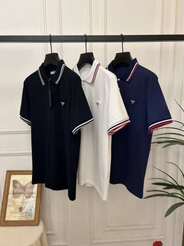 新品Prada普拉达 Ss夏季新品，男士胸前经典徽标刺绣珠地网眼商务休闲短袖Polo衫！香港洋行渠道货，重磅高端级臻品，完美沿袭了Prada家的精髓与基因，胸前
