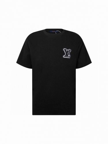 路易威登 Louis Vuitton 夏季新款 前后刺绣苞芯Logo圆领短袖T恤，高端品质采用定织定染高克重面料，洗水完高达280G纯棉面料，螺纹增加到2.7不