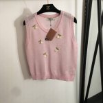 款号20252592 Miumi*新款 领标Logo贴布 立体樱桃刺绣针织背心，粉色，白色，浅绿色，36 38 40， 38码；胸围90，长54