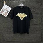 范思哲2025新款金色人像Logo情侣款短袖T恤 高版本高版本 原版面料 数码直喷印花工艺 网红明星同款 高版本 高 品质 面料采用320克纯棉面料 手感超级舒