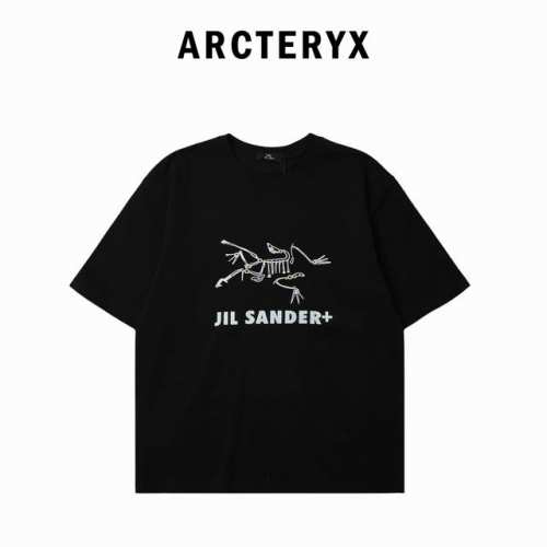 arcteryx*始祖鸟 线条图案个性Logo印花短袖T恤 定制面料300G 男女同款 001 尺码：S M L Xl 颜色：黑色 白色