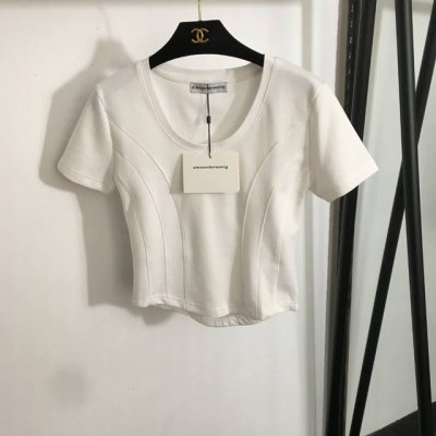 款号20252868 Alexander*大王家新款 立体Logo修身短袖T恤上衣，白色，黑色，深灰色，Sml， S码；肩宽39，胸围82，袖长17，长47-5