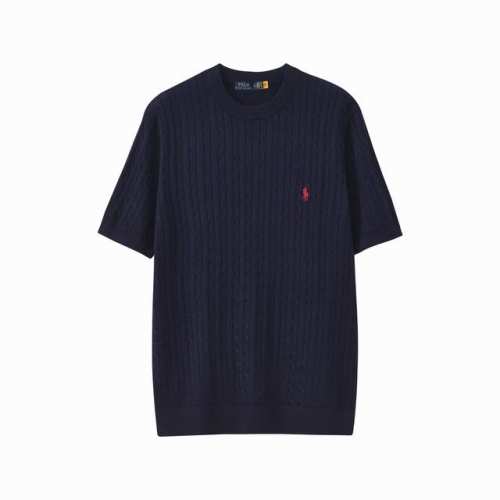 新品上新！ 拉夫劳伦夏季新品麻花骑士男士针织圆领短袖，采用原版一致百分百纯棉纱线，含百分之14羊毛，大厂工艺14针纱织密度质感肉眼可见，细腻透气，洗后不变形
