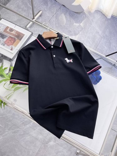 Tb汤姆布朗25Ss新款春夏短袖翻领T恤polo，最高版本客供定制高端朱地面料简单时尚款，拼色螺纹超级好看！经典Logo简单大方的款式！满满的高级感，四季可穿。