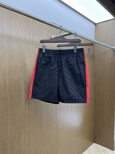 新品 Guc 25Ss官网新款科技感面料运动沙滩裤。订织科技感聚酯纤维面料，Logo刺绣细节，弹力松紧裤腰，裤腰细节做工非常好A60 颜色:图片色 尺码:S-M