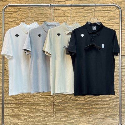 Descente 迪桑特25Ss男士户外新款冰爽无痕短袖T恤polo衫！ 压胶工艺，激光切割剪裁！整体干净利落，超高弹力，垂感无痕！ 迪桑特品牌硅胶立体B112