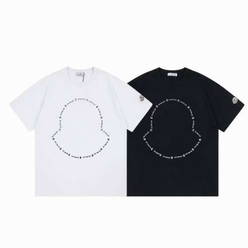 款号：M1028 Moncler 蒙口 官网同款印花图案 双纱纯棉短袖 经典镂空Logo - 260G双纱纯棉顶级面料 手感柔软 百分百纯棉独家出货 定染硫化黑