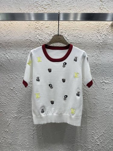 上新 款号:82651 驴家Lv 25夏季新款刺绣卡通字母针织短袖
