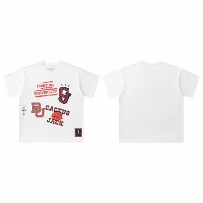 t8816 顶级品质 Travis Scott X Mitchell X Ness Boston University Hand-Drawn 短袖 做工精美 走