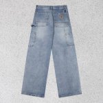 款号：H549 Carhartt Wip｜24Ss 卡哈特 美式复古宽松重磅水洗伐木工装牛仔裤 整体剪裁采用了立体结构剪裁 拼接工装视觉效果极佳，工装设计，简约