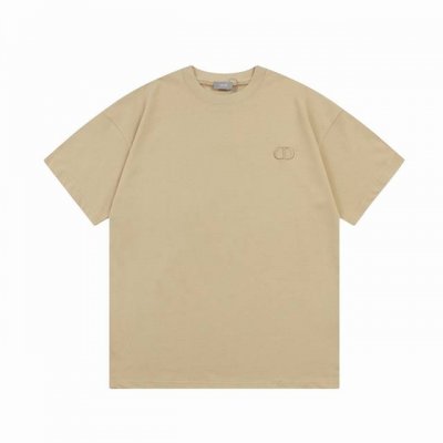 隔天到 Dior迪奥 Cd字母经典小刺绣 Logo标识精致升级 原版面料 官方同款 短袖T恤 定制260克同缸染面料 手感非常舒服 春夏最新版本 颜色: 卡其色