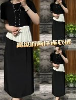连衣裙 Celi 这件真的是超适合懒人的拼接假两件连衣裙了。穿一件能拥有两件的叠穿效果。省心省力就可以貌美的存在，上半身是95%棉含量的弹力针织Tee，胸围开始