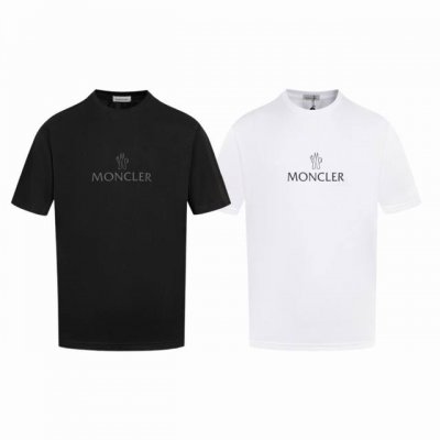 上新 款号：M1077 2025早春Moncler 蒙口 官网同款印花图案 双纱纯棉短袖 - 260G双纱纯棉顶级面料 手感柔软 百分百纯棉独家出货 定染硫化黑