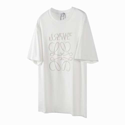110「W11」 loewe|罗意威 24Ss错位Logo刺绣短袖 -定制250G全棉双纱紧密爽滑面料，布面干净，布纹清晰，手感非常细腻扎实，更加力挺 -万针刺