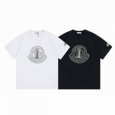款号：M1010 Moncler 蒙口 官网同款印花图案 双纱纯棉短袖 - 260G双纱纯棉顶级面料 手感柔软 百分百纯棉独家出货 定染硫化黑无尘处理面料 -面