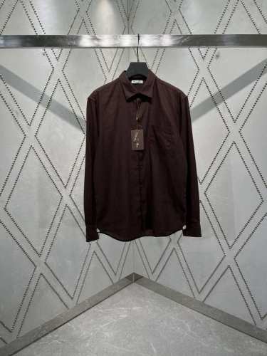 Lp 25Ss新款休闲纯色胸口饰有贴袋长袖衬衫！ 码数：S.M.L.Xl.Xxl.