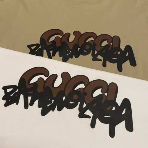 古驰Gucci 新款春夏联名巴黎世家Balenciaga双品牌Logo印花休闲百搭情侣款短袖T恤 穿上就是舒适自在 减龄又显瘦的存在 慵懒而随性 结合干净简单的