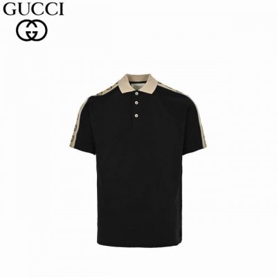 Gucci 古驰 20Ss 反光织带polo短袖 购入正品打版操作 定织60支双股面料 区别市面 订织双鱼骨纹网眼胚布 定染杏色面料 与正品无色差 定制反光条有