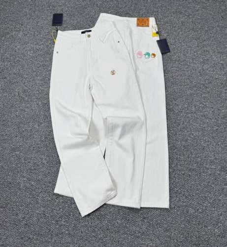 款号：H760 Louis Vuitton & 路易威登 25Ss 三色小人头刺绣Logo牛仔裤 采用了独特的工艺，如梦似幻的色彩完美演绎