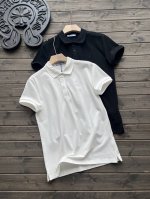 prada 普拉达专柜同步新款 胸前刺绣Logo翻领Polo衫 爆款推荐 -采用原版Zp一致定制索罗娜双珠地面料 螺纹同缸定染零色差 ！ Yb一样克重250G