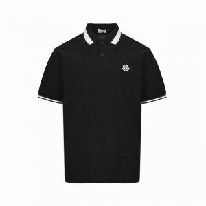 moncler 蒙口 25Ss 彩条领刺绣徽标polo短袖 采用原版220G定制珠地面料 螺纹同缸定染对格对纹零色差 纽扣原版1:1开模定做 领子颜色 尺寸比例