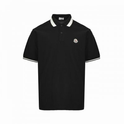 moncler 蒙口 25Ss 彩条领刺绣徽标polo短袖 采用原版220G定制珠地面料 螺纹同缸定染对格对纹零色差 纽扣原版1:1开模定做 领子颜色 尺寸比例