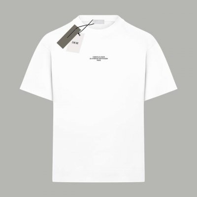 Dior 迪奥 官网同款 经典小字母Logo 印花双纱纯棉短袖 - 280G双纱纯棉顶级面料 手感柔软 百分百纯棉独家出货 定染硫化黑无尘处理面料 -面料：28