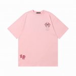 款号：8830款 颜色：黑，白，粉 Ch克罗心2025Ss春夏新款纯棉280G双纱纯棉男女同款短袖 不需要所谓烂大街的华丽文案 主打品质 面料经过高温缩水固色