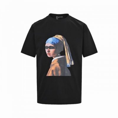 balenciaga 巴黎世家 25Ss 人物肖像后背专辑印花短袖 Balenciaga Music Mina音乐合作系列黑色和白色复古平纹针织廓形T恤 此款T