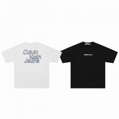 calvin Klein Ck 最新专柜同步重影 Logo印花情侣圆领短袖 T恤-原版代购品质 color 黑色 白色 size S M L Xl number