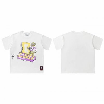 t8818 顶级品质 Travis Scott X Mitchell X Ness Lsu Tigers Hand-Drawn短袖 做工精美 走线流畅 原版开模