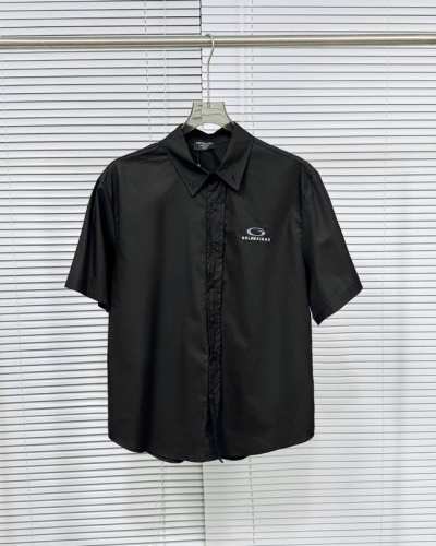 原单 款号：Bl112 上新 Balenciaga 丨 巴黎世家Blcg 25Ss新款 蓝环短袖衬衫- 面料采用全棉60S*60S赛络纺面料，胚布做烧毛预缩工艺
