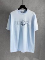 高品质 Dior 迪奥 新款系列 小蓝猫刺绣短袖T恤 ，纯棉双纱面料，采用高密度线刺绣，宽松版型、全套辅料配备 面料柔软实厚三标齐全，男女同款 码数 Xs S