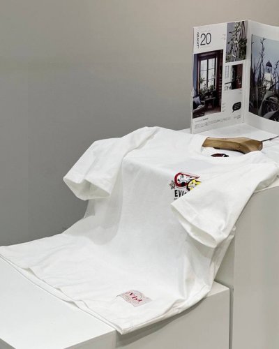 Evisu福神2025夏季新款太鼓达摩纯棉印花休闲宽松情侣款 短袖T恤 款号：C309 颜色: 黑色 白色 细节版本一比一复刻 重磅专柜最新款！走一波！绝对私房