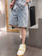 搭配资讯图 Louis Vuitton路易威登 Lv 2025Ss新款短裤 提花棋盘格刺绣牛仔短裤