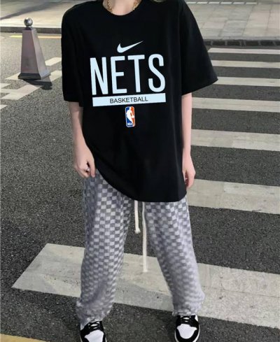 Nba X Nike 耐克Nets篮网队篮球训练服短袖半袖T恤 采用230G双纱100%精梳纯棉面料 螺纹定织定染无色差！采用过肩拉条工艺，百洗不变形！ -采用