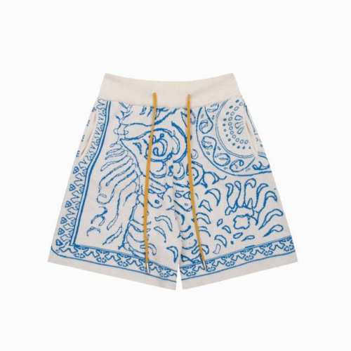 顶级正确品质 区别市面 Rhude 2025Ss 男女同款 多瑙河蓝花纹针织短裤 你能找到的最强版本在这里 注意看！羊毛混纺版本 真正大牌美奢品质 区别市面只做