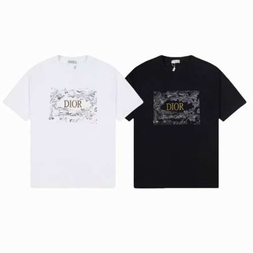 上新款号 D1052 dior 2025春夏新款首发专柜最新款短袖圆领T恤印花 -面料 280G双纱纯棉短袖 配套32支纯棉罗纹 原版面料 官方同款 男女同款