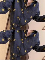 特价 不退换 Louis Vuitton路易威登限定满身提花刺绣牛仔外套 满身提花太香了原浆蓝自带Chill高级感～ 这款很特别跟别的牛仔衣都不一样 好喜欢！
