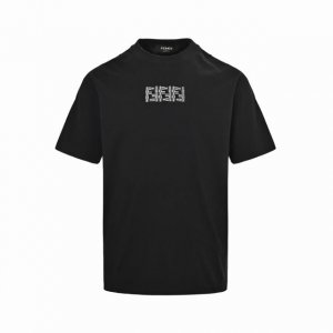 本地自取：160 fendi/芬迪 25Ss Ff刺绣Logo短袖 采用260克精梳棉面料，全棉螺纹，面料洗水，手感柔软，透气舒适。进口万针工艺针数密度饱满 走